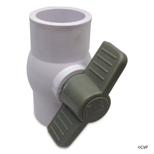 1.5" S White PVC Ball Valve