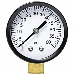 2" 0-100PSI 0.25" BTM Mount Steel Pressure Gauge